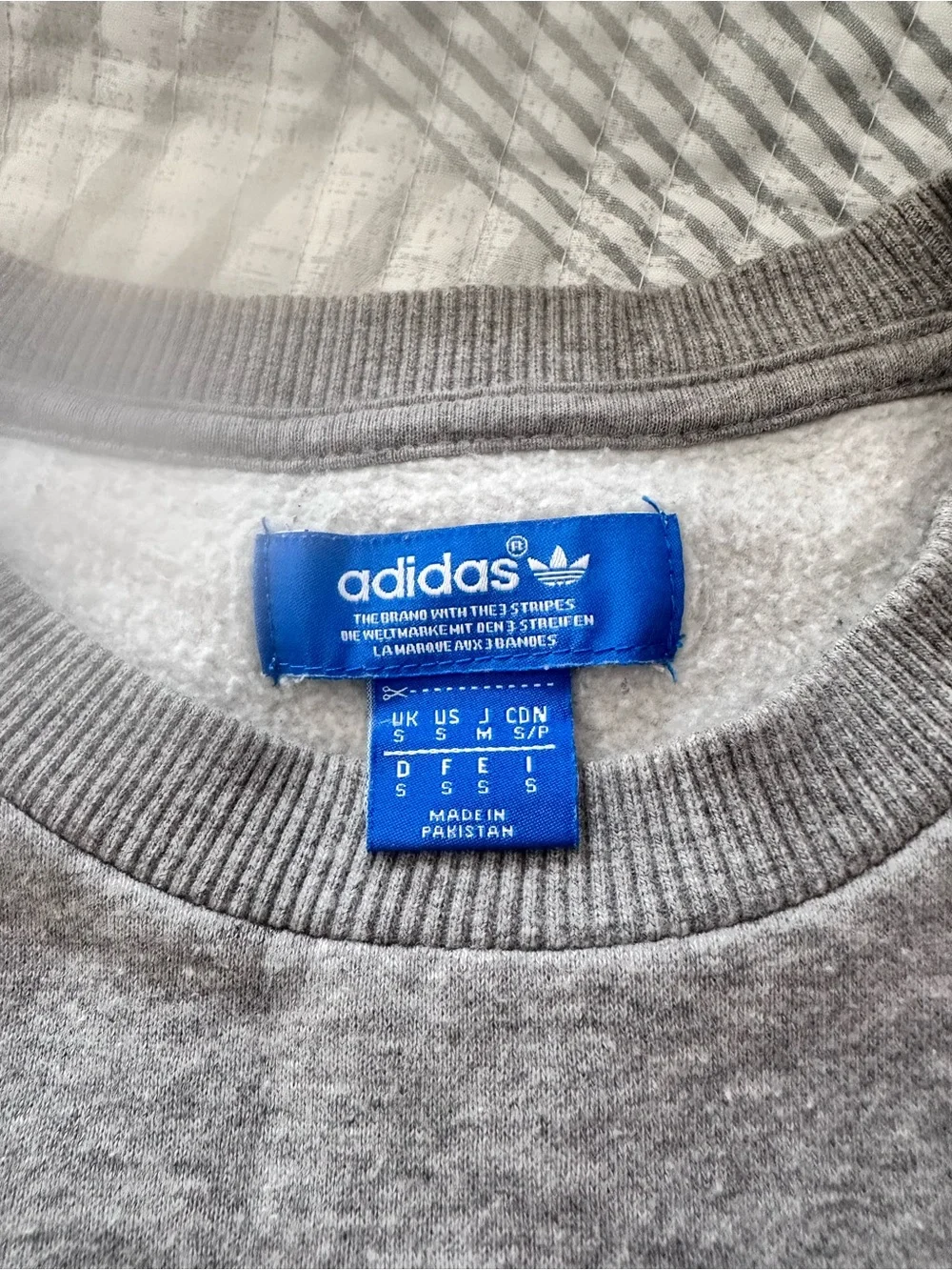adidas Gray Trefoil Box Logo Crewneck Sweatshirt